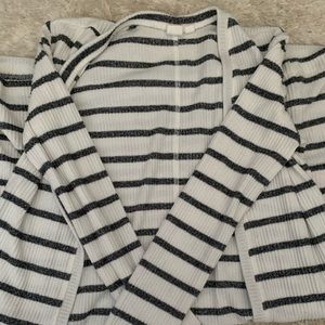 GAP Gray and white long cardigan